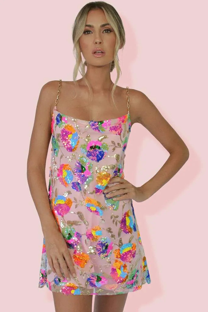 Letha | Schimmerndes Mini-Kleid