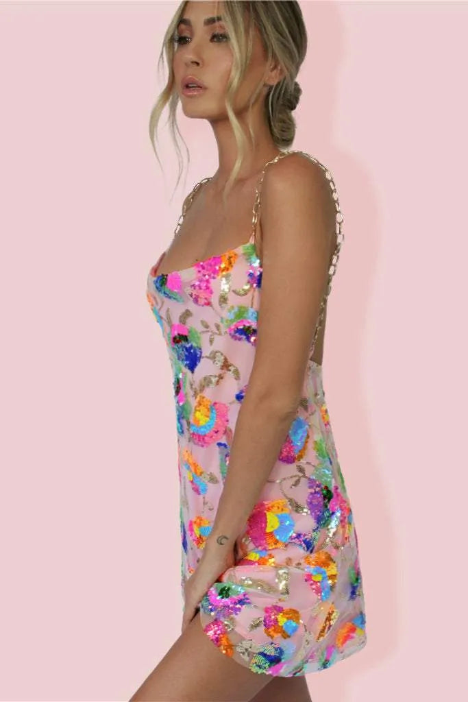 Letha | Schimmerndes Mini-Kleid