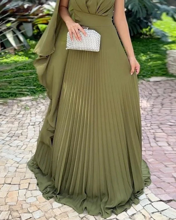 Araluen | Ein-Schulter-Faltenkleid