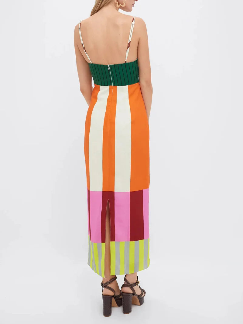 Paloma | Maxi-Kleid mit buntem Streifenmuster