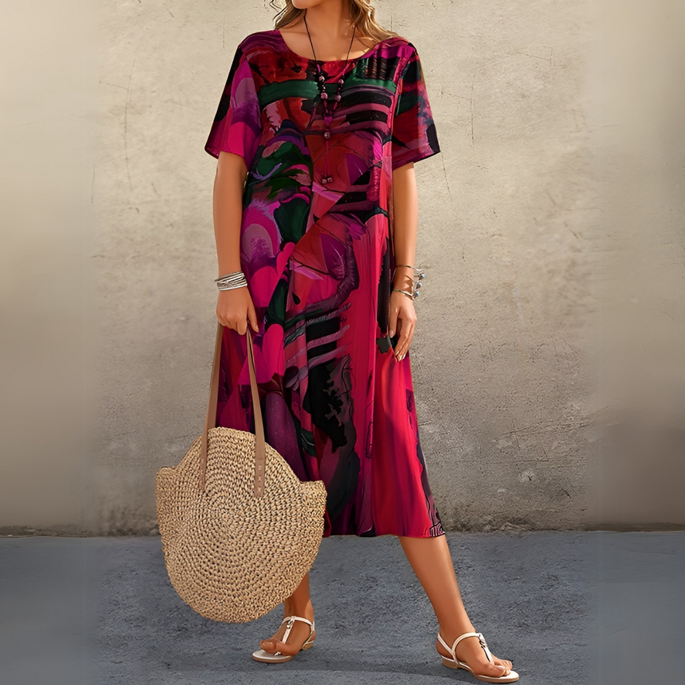 Joelle | Fließendes und elegantes Kleid mit Blumenmuster