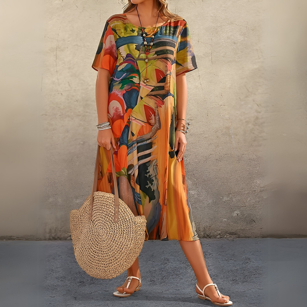 Joelle | Fließendes und elegantes Kleid mit Blumenmuster