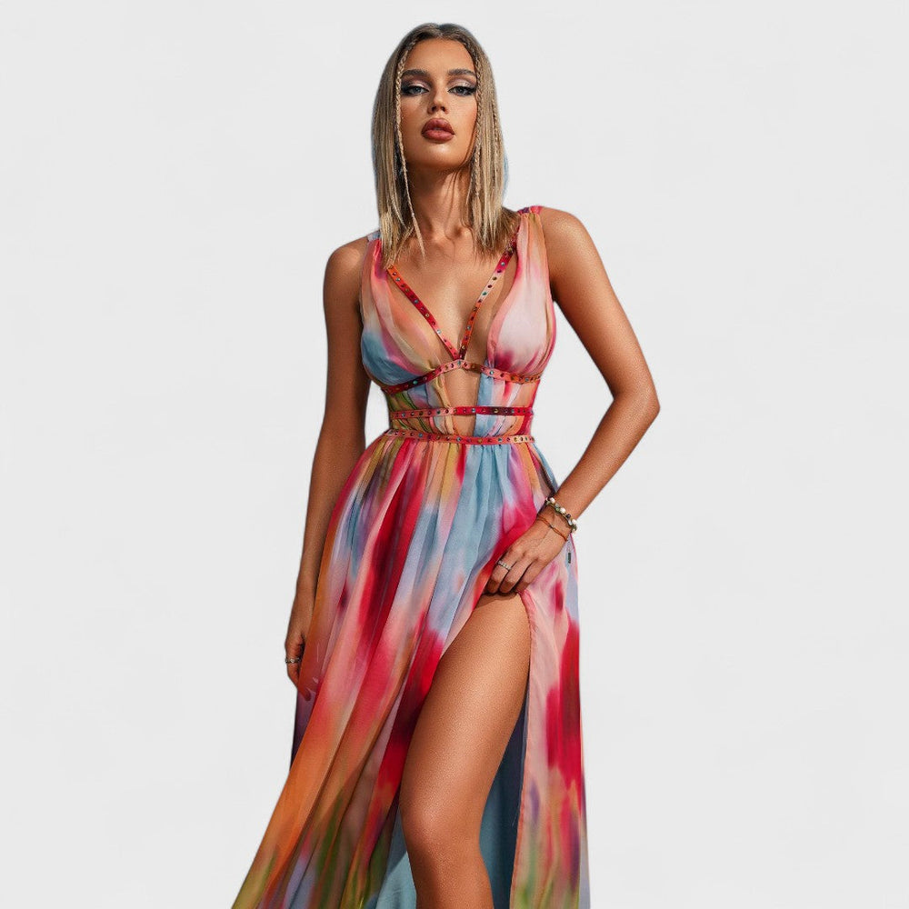 Elisara | Handbemaltes Maxikleid