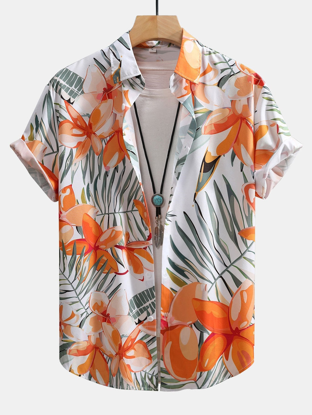 Hemd mit Blumenpflanzen-Print und Badehose mit Knopfleiste