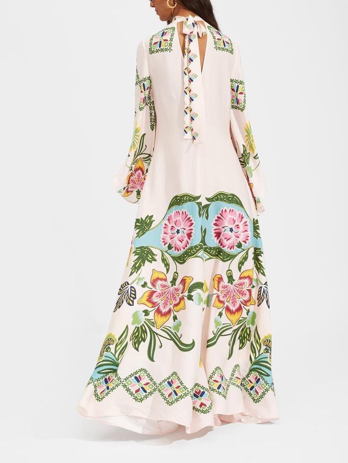 Eileen | Florales Maxikleid mit langen Ärmeln