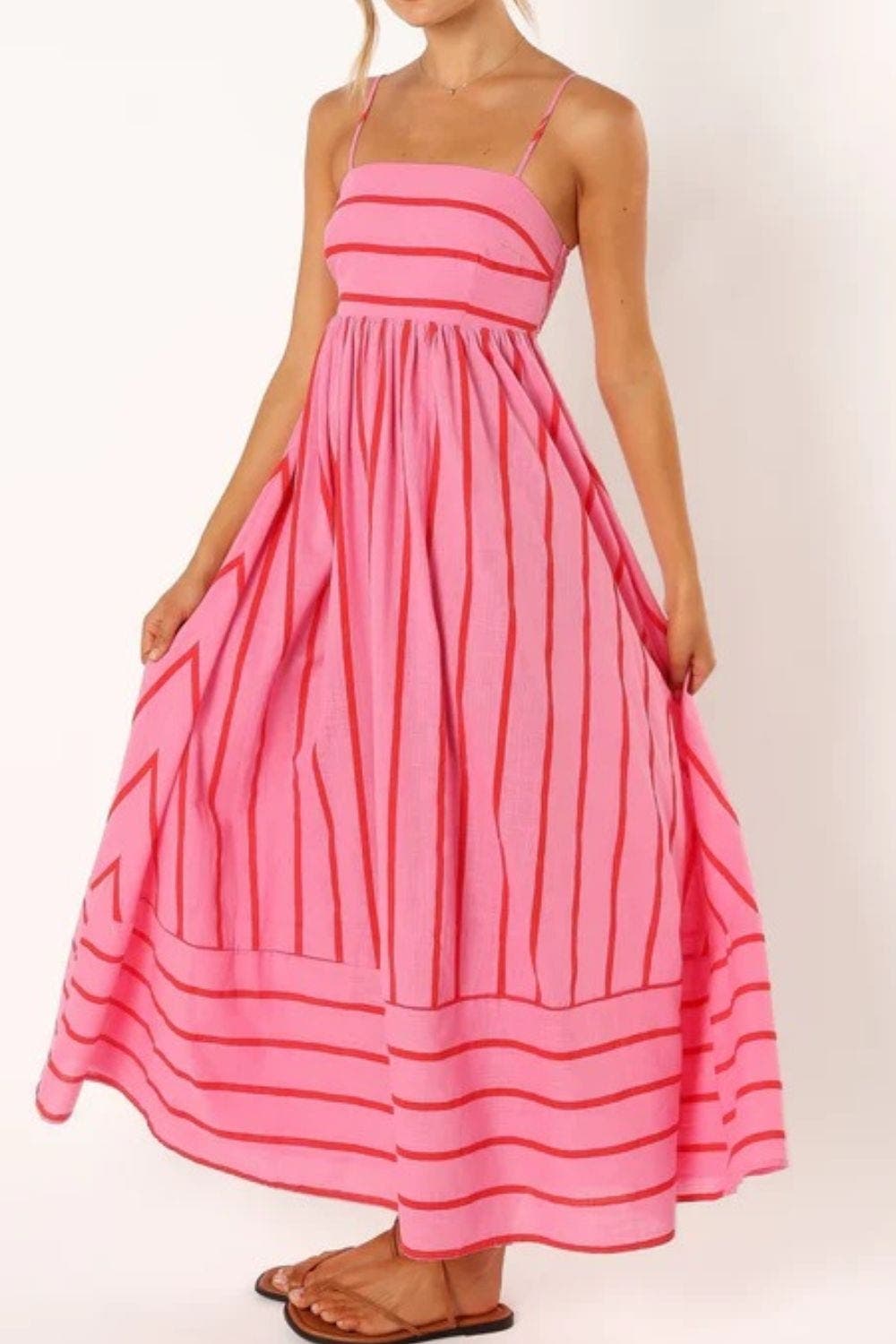 Valli | Schulterfreies Maxikleid mit Blumenmuster