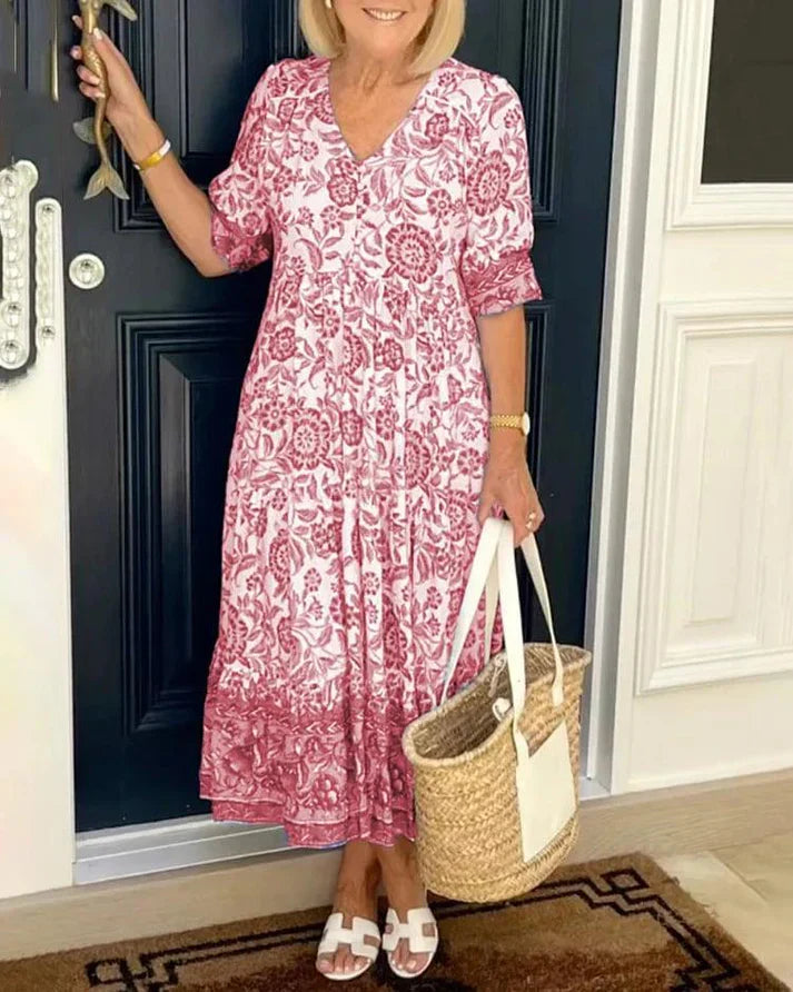 Isla | Boho V-Ausschnitt Kleid