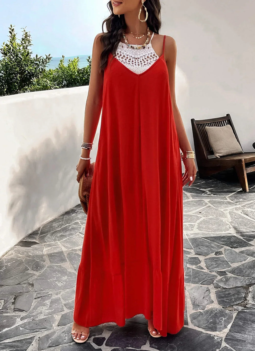 Rosenda | Maxikleid mit Taschen und Olivendesign