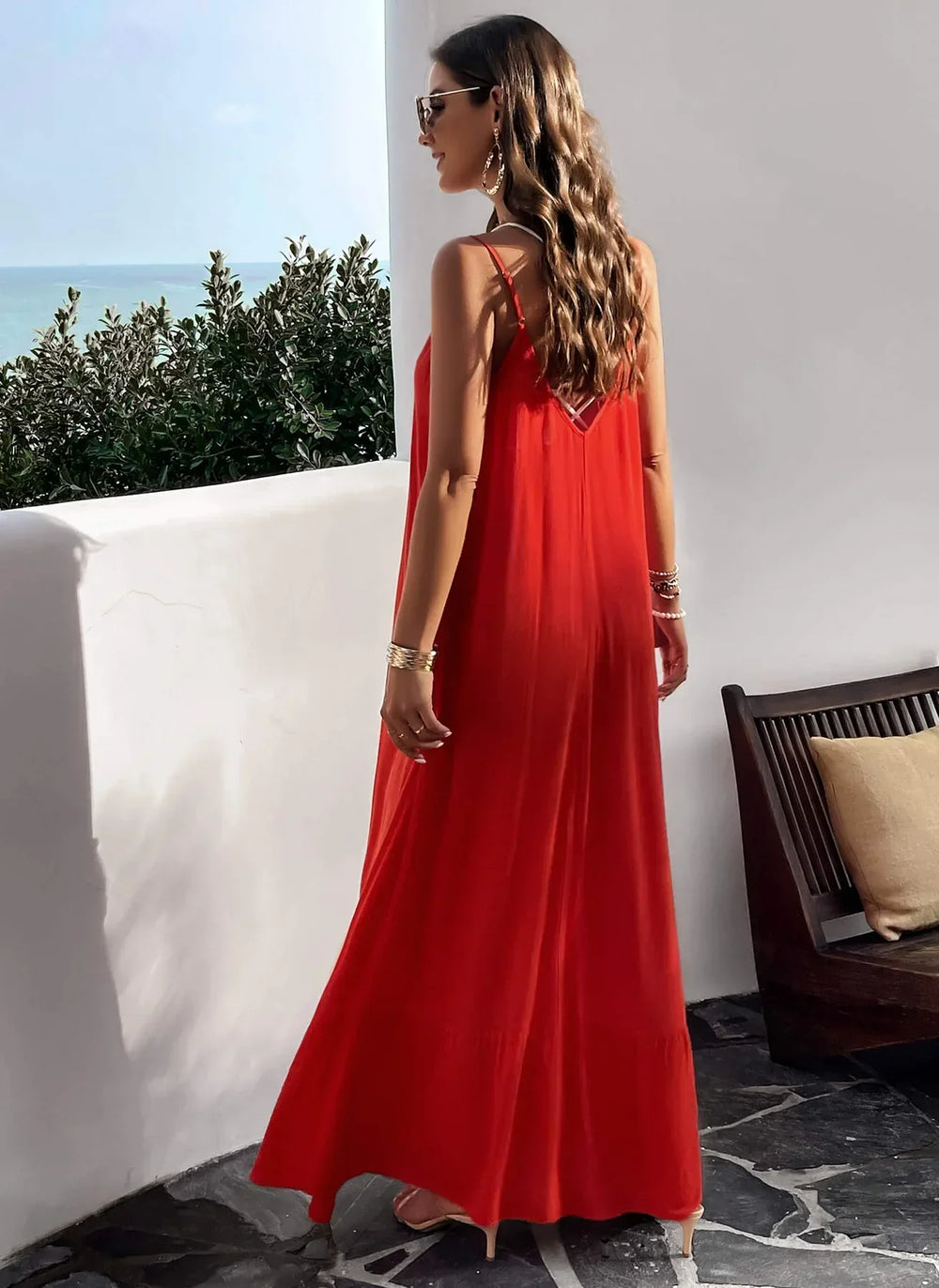 Rosenda | Maxikleid mit Taschen und Olivendesign
