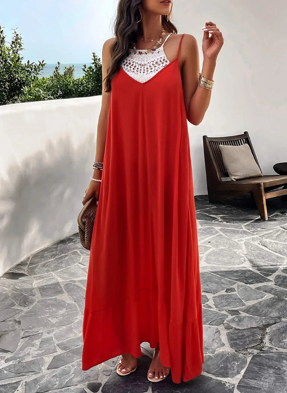 Rosenda | Maxikleid mit Taschen und Olivendesign