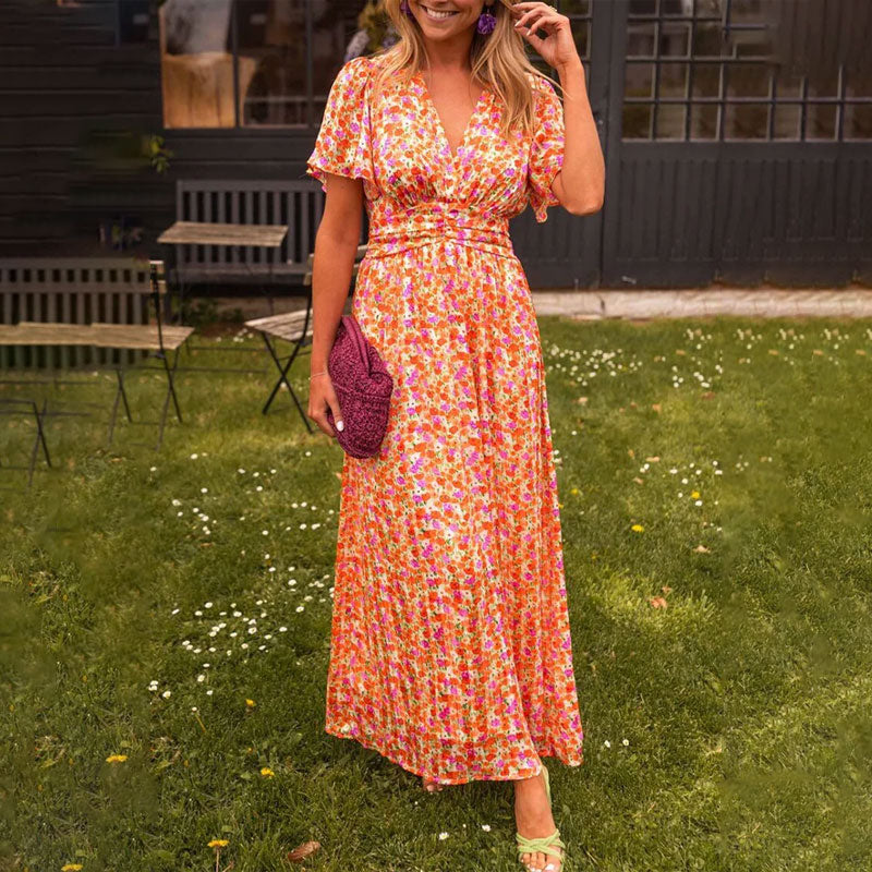 Camilla | Blumenkleid mit V-Ausschnitt