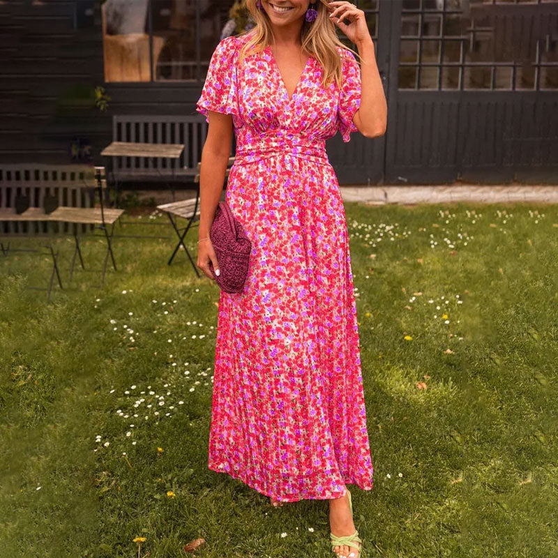 Camilla | Blumenkleid mit V-Ausschnitt