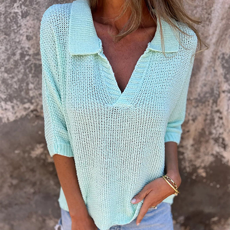 Madelyn | Locker elegantes V-Ausschnitt-Top