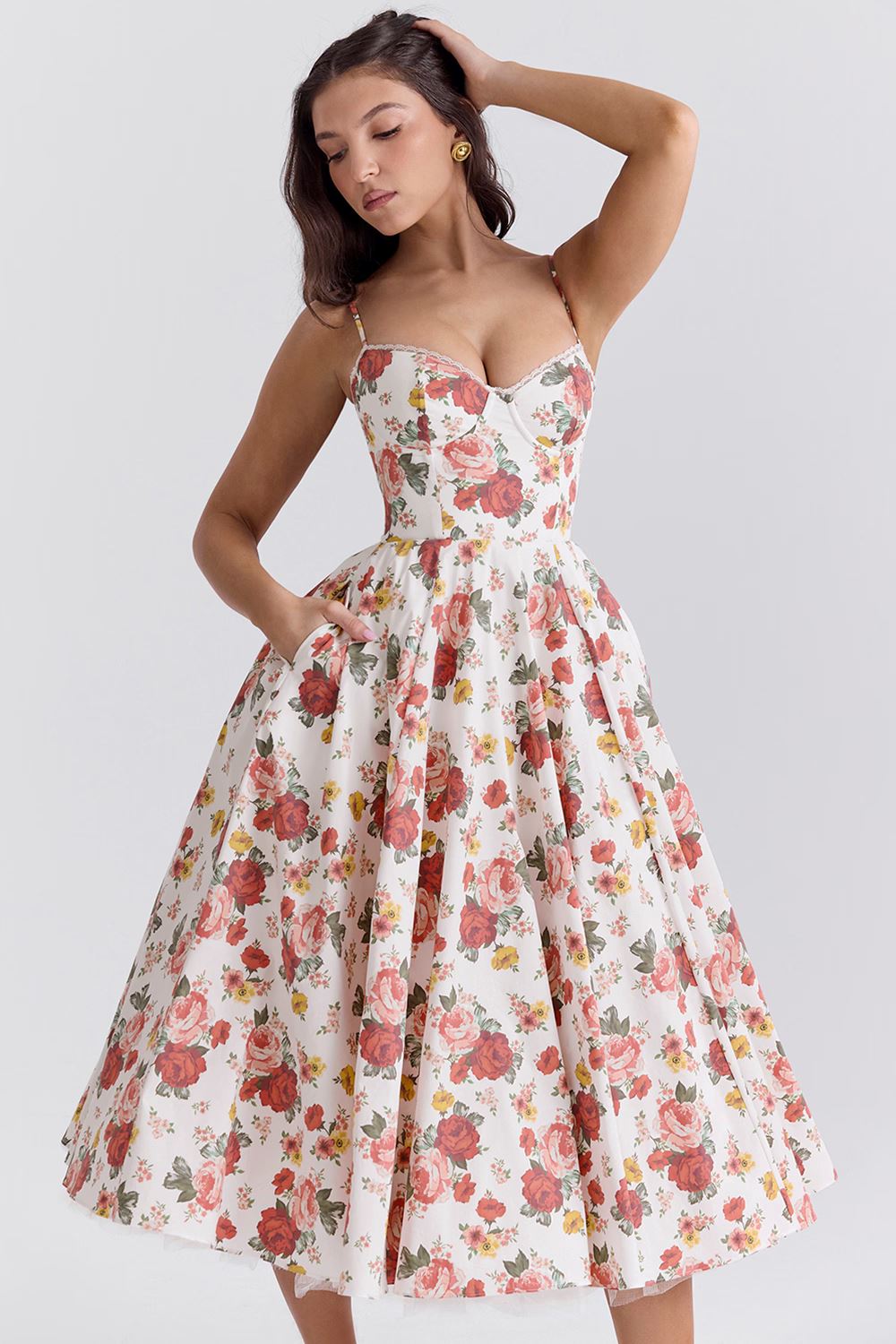 Oona | ELEGANTES MIDIKLEID MIT TRÄGERN