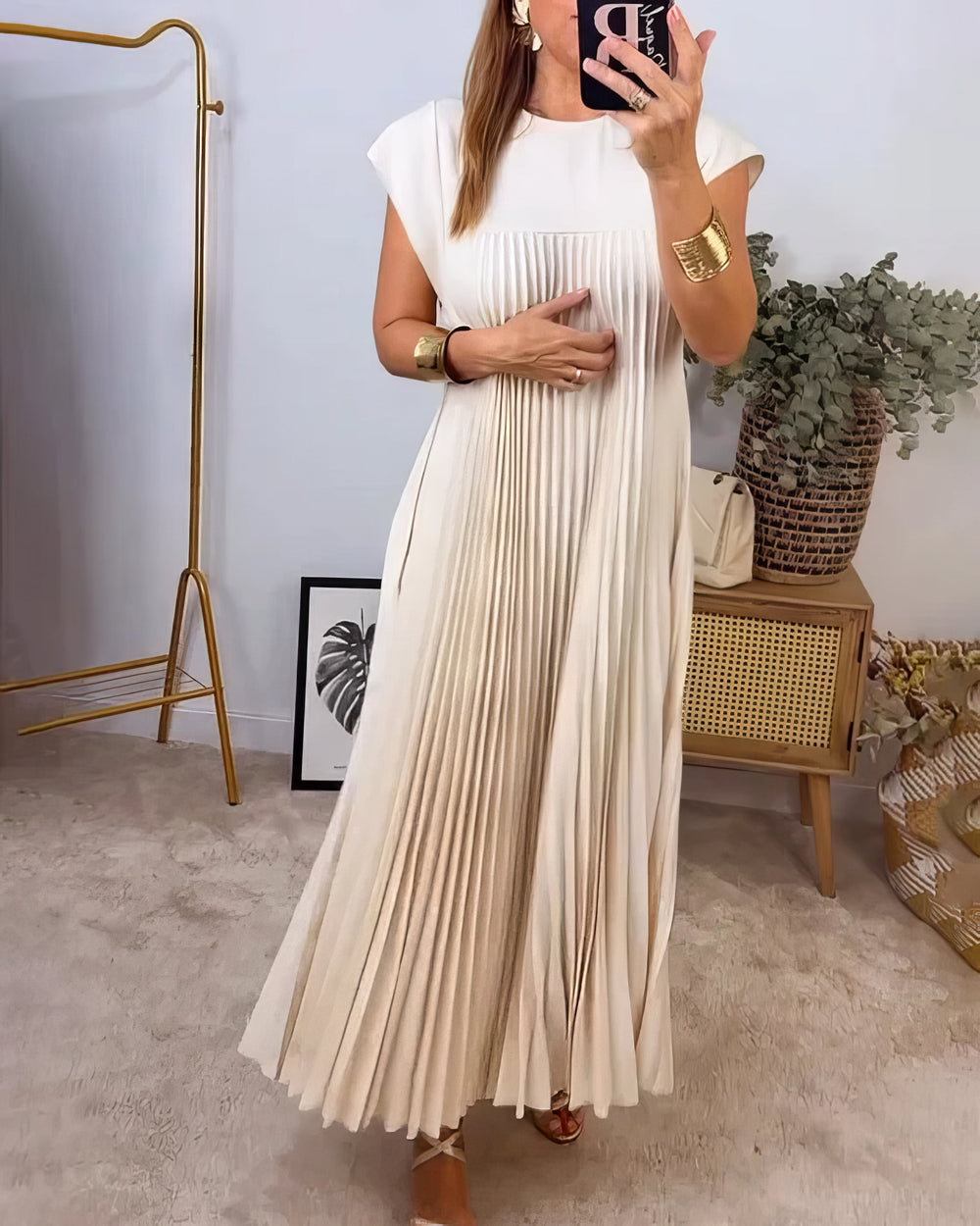 Eleonora | Ärmeloses Plisseekleid, elegant und zeitlos
