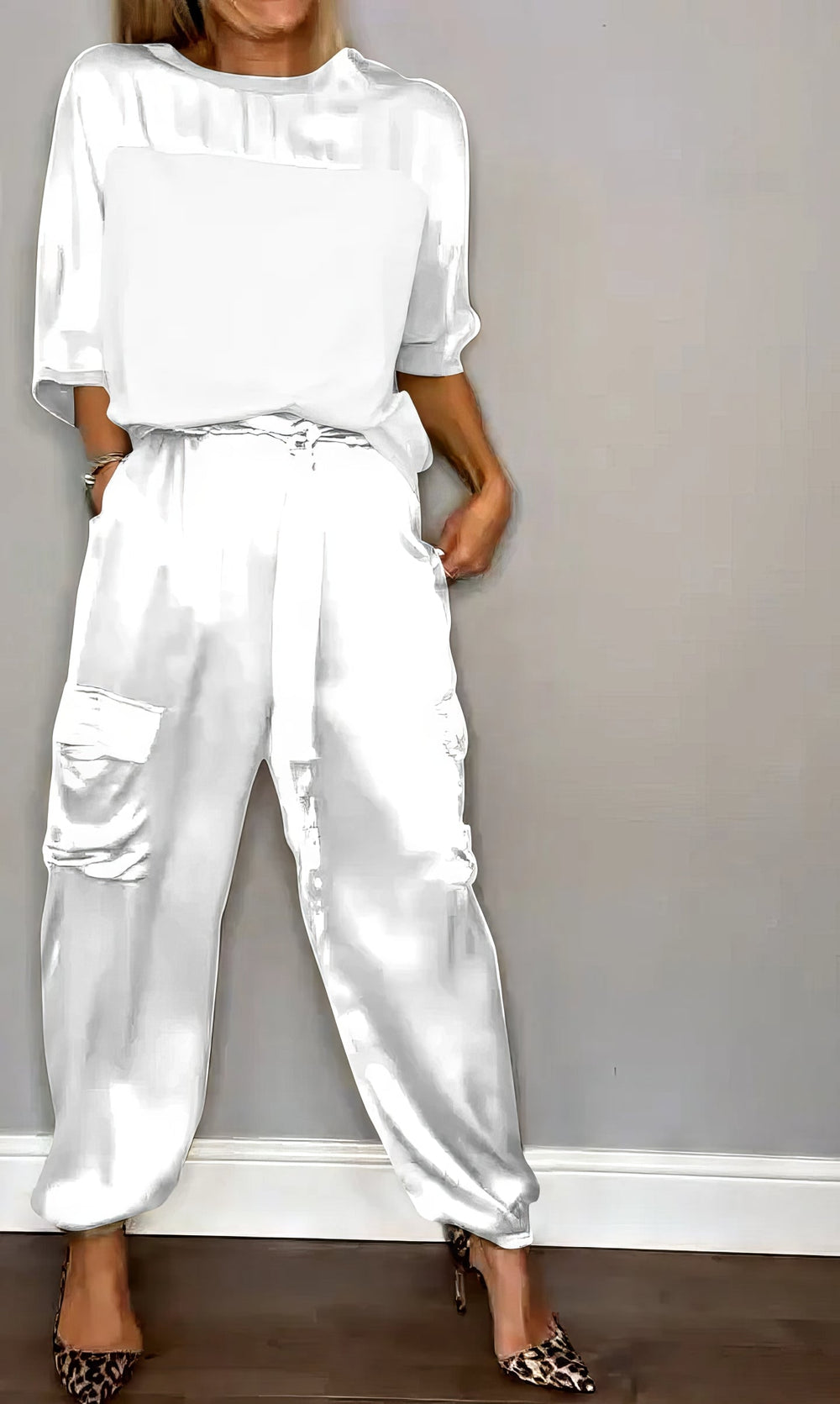 Amelia | Zwei-Teile Set mit Bluse und Cargo-Hose, Chic
